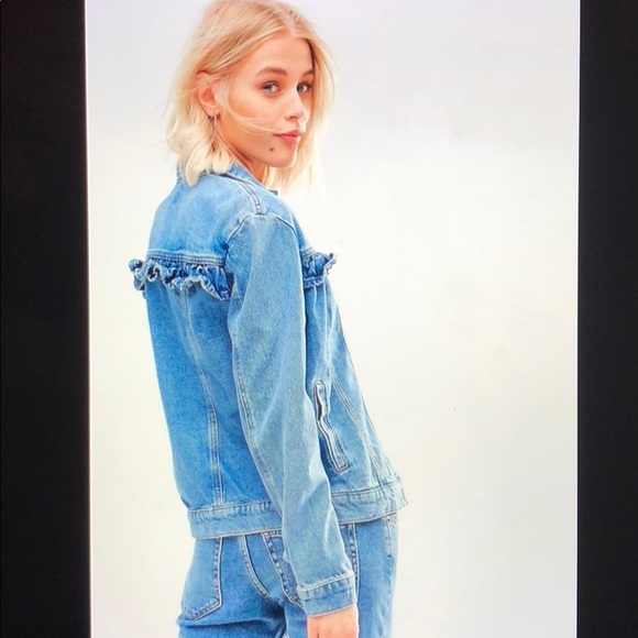 NWT New Look Frill Detail Denim Jacket - Picture 2 of 8